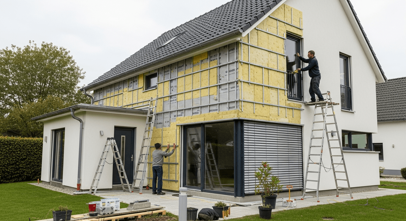 Gedämmte Fassade eines Berliner Altbaus